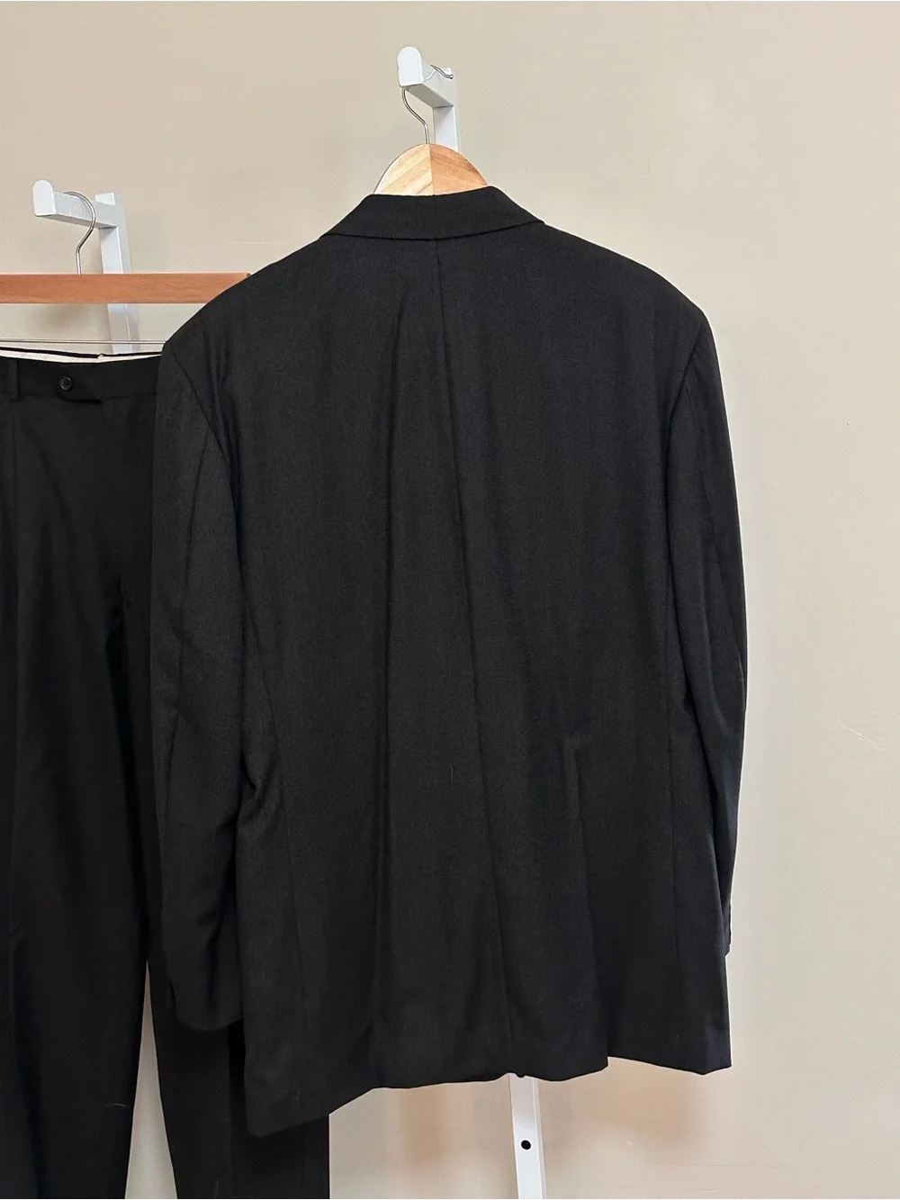 Hickey Freeman Loro Piana Super 120s Wool Suit Men’s 42S Black USA Union Made